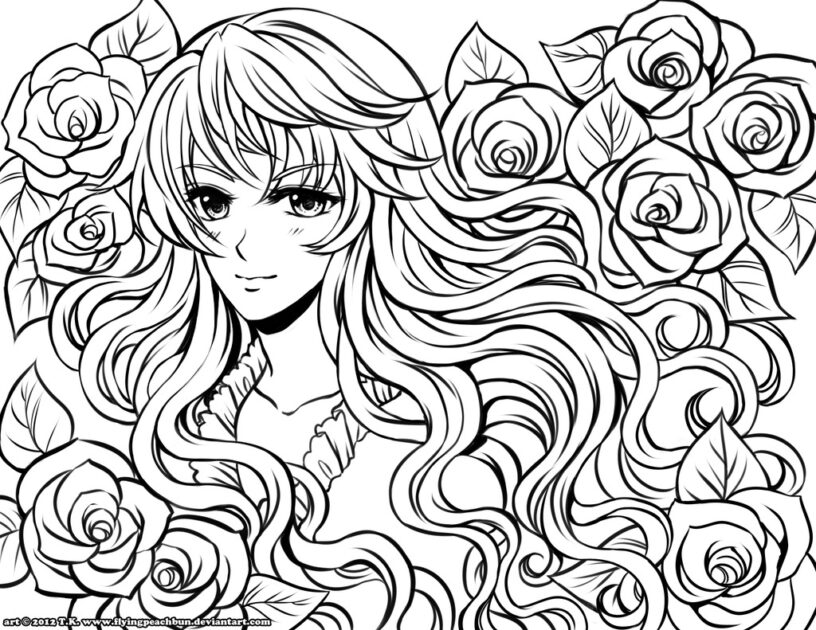 free anime coloring pages to print